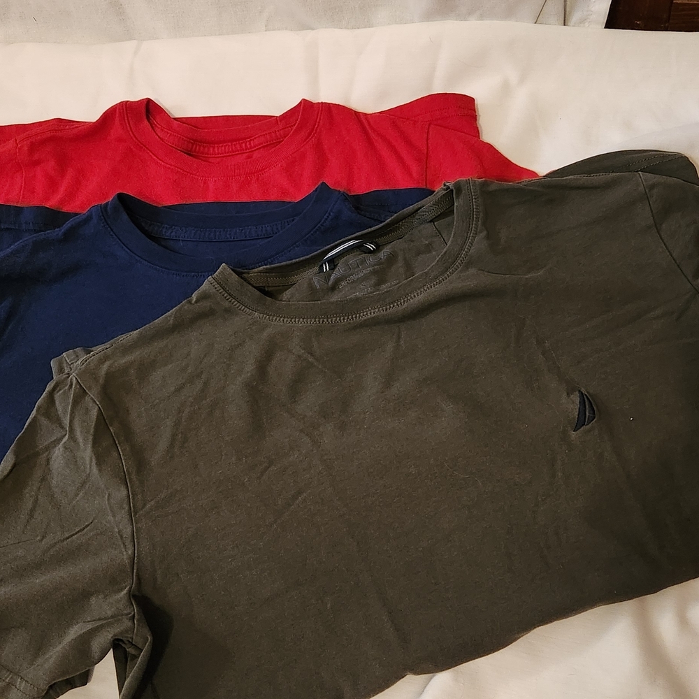 Nautica Kids Short Sleeve T-Shirt Set - Red, Navy, Olive